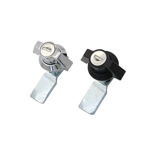 Zinc Alloy Commercial Industrial Equipment Handle Cylindrical Tongue Lock Cabinet Electrical Box 1Pcs(Black with Lock)