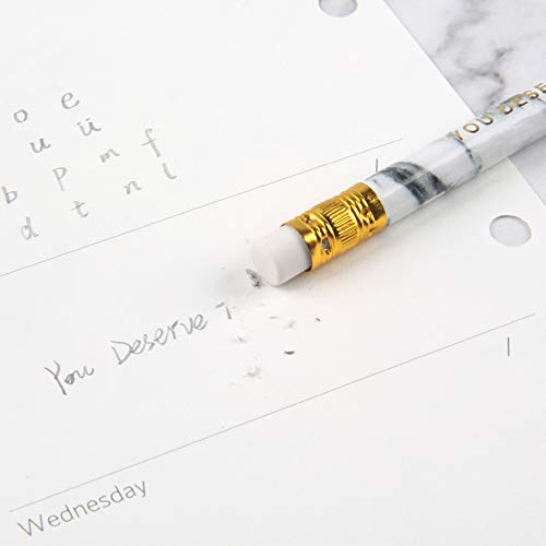 HB Wood Cased Graphite Pencil Set of 10pcs Marble Print Drawing Sketching Pencils with Latex Free Eraser, Home Office School Hign-end Fashion Writing Pens Art Supplies (10PCS Marble Style)