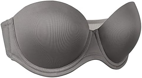 HACI Multiway Coverage Underwire Plus Size Seamless Strapless Bras(34H, Gray)