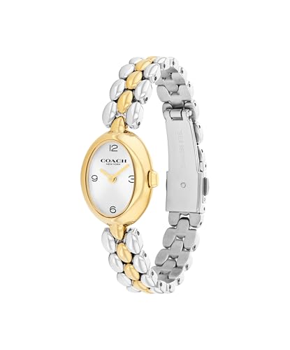 Image of Coach Sammy Women's 2H Quartz Watch Gift Set with Matching Adjustable Jewelry Bracelet - Oval Case - Minimalist Style - Gift for Her - 22.5mm