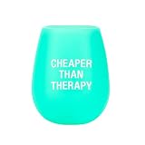About Face Designs Hilarious Say What Collection - Silicone Wine Cup, 12.5-Ounce, Cheaper Than Therapy