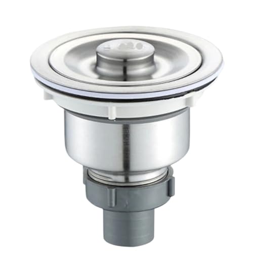 FMBC Conjunto de colador for Drenaje del Fregadero de Cocina, de Acero Inoxidable, con Cesta de residuos Profunda extraíble y Tapa de Sellado, Accesorio de Cocina