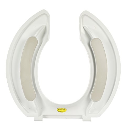 Big John Oversized Toilet Seat With Stainless Steel Hinges – For Round Or Elongated Toilet Bowls – White #TOP3