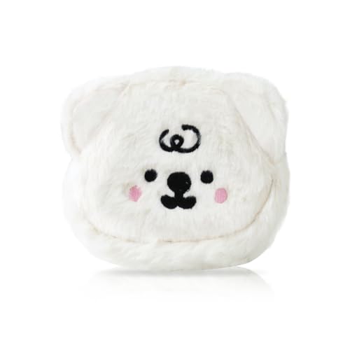 WisePoint Plush Coin Purse, Soft Change Purse Coin Pouch with Zipper, Bear Shaped Coin Wallet for Women and Girls, Exquisite Coin Bag Small Storage Bag for Lipsticks, Coin, Cards, Cash (white)