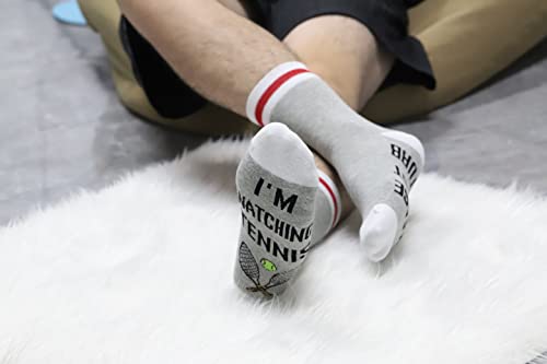 Tsotmo 2 Pairs Please Do Not Disture I'm Watchng Tennis Novelty Socks Gift For Tennis Lover Sports Sock (Watching Tennis) #TOP2