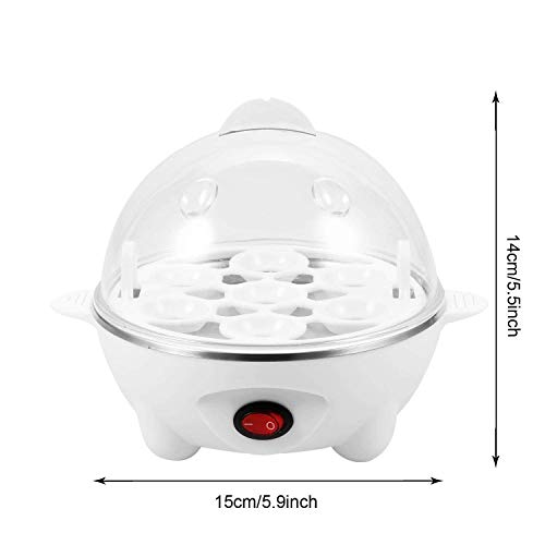 J-Jati Egg Boiler, Electric Egg Boiler, Soft, Medium, Or Hard Boiled Eggs, Measuring Cup Included, Steamer Boiler 7 Hard Egg Capacity, Automatic Shut Off, White #TOP1