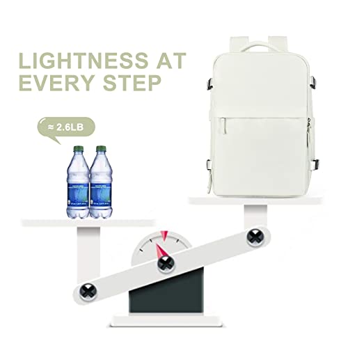 Uppack Travel Backpack For Women Men Travel Bag Watreproof Hiking Backpack College Laptop Backpack For Traveling On Airplane Travel Essentials Carry On Backpack Flight Approved(White) #TOP2