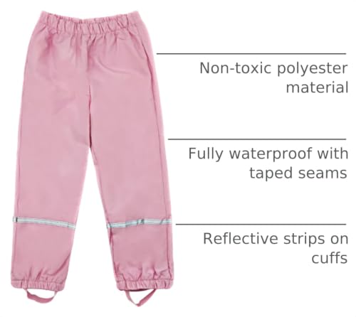Image of Unisex Kids Rain Pants,Toddler Waterproof and Windproof Rain Trousers Over Pants,Mud Dirty Proof for Girls Boys 98-134