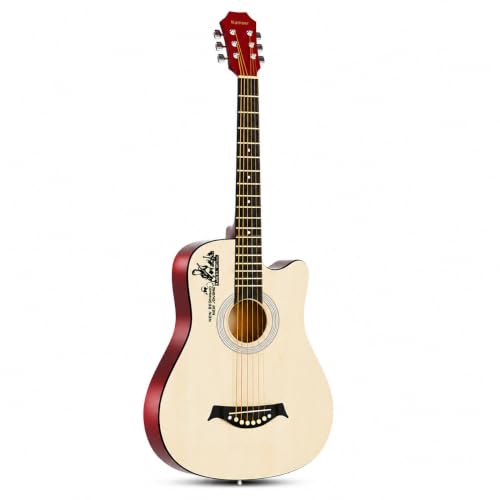 JISADER 38-inch Acoustic Guitar for Beginners, Student Guitar Set with Full Accessory Pack, Natural