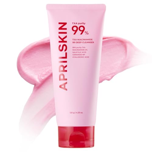 APRILSKIN TXA Niacinamide 99 Pore Care Pink Bubble Gum Deep Cleanser | 99% High-Purity TXA+Niacinamide | All-in-One Cleanser: Deep Cleansing, Blackhead Care, Pore Care, Moisturizing | 4.23 fl.oz.