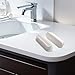 Silicagel Sink Overflow Cap for Oval Bathroom Basin Cover Reusable White Trim For Ring No Tools Installation Scratch-Resistant Hole 4 Pack