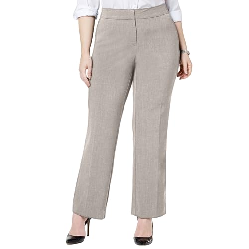 JM Collection Plus Size Curvy-Fit Straight-Leg Pants Stonewall 24W Dark Beige