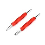 DikGifk Ventilausdreher,2 Stück Edelstahl Ventilschlüssel, Autoventil Reifenventil Ventilausdreher, geeignet für Auto/Motorrad/Fahrrad Reifen Reparaturwerkzeug (Rot)