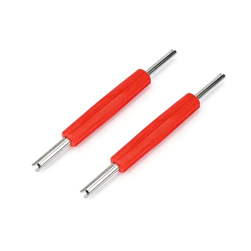 DikGifk Ventilausdreher 2 Stück Edelstahl Ventilschlüssel Autoventil Reifenventil Ventilausdreher geeignet für Auto/Motorrad/Fahrrad Reifen Reparaturwerkzeug (Rot)