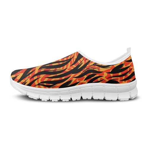 Pop Leopard Print Slip on Shoes Women Low Top Casual Mesh Shoes with Arch Support Insole Business Work Outdoor Sneaker3