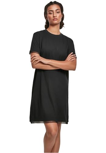 Urban Classics Ladies Boxy Lace Hem Tee Dress Black M