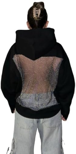 Image of Women's Hooded Sweatshirt with Mesh Back Panel for Women