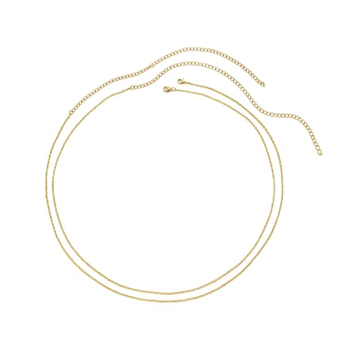 FAMEZA1 psc elegant Shiny Gold-hued Waist Chain Stylish Belly Body Chain Adjustable 26-52Inch Rope Waist Chain Fashion Jewelry-image-26