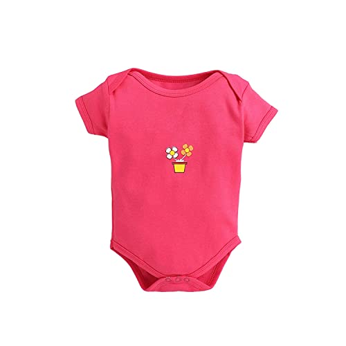 Image of POOJA BABY Cotton Baby Bodysuit Short Sleeve Half Romper Pack of 3 Soft & Comfortable for Kids Pack of 3