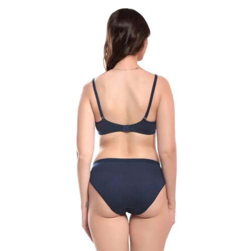 Image of SGC Women Cotton Blend Lingerie Set||Lightly Padded Wirefree Bra & Panty Set||Bridel Set for Women & Girls