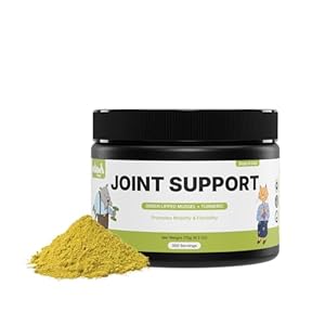 Joint Support with Green Lipped Mussel & Turmeric – Hip & Joint Supplement for Dogs & Cats, 175g (350 Servings) Kubi Pets