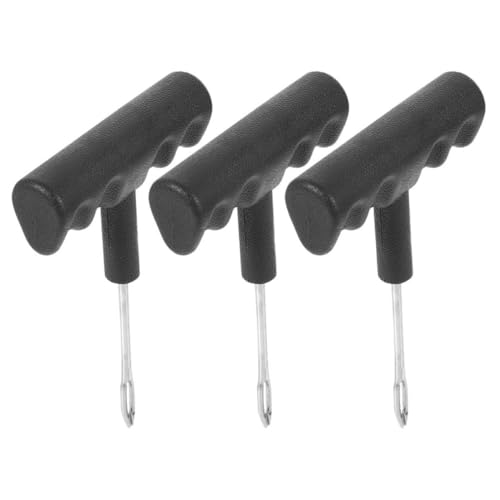 ULDIGI Kit de Reparación de Pinchazos para Neumáticos de 3 Piezas, Herramienta Metálica Negra para Reparación Rápida y Fácil en Uso Personal y Taller Automotriz