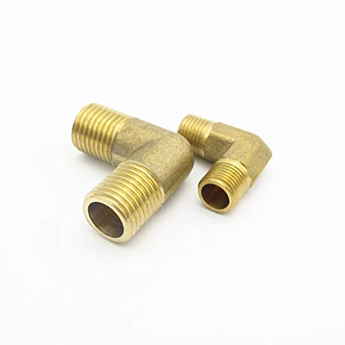 Codo de latón macizo de 90 grados con roscas macho hembra de 1/4 3