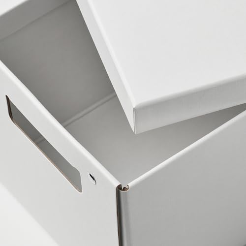 FJÄDERHARV boîte de rangement avec couvercle design épuré blanc