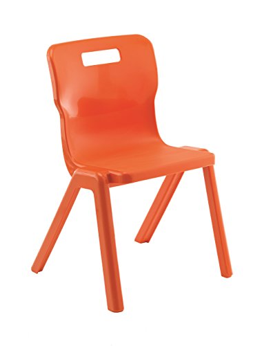 Titan One Piece Classroom Chair, Plastic, Orange, Size 3 for Ages 5-7 Years