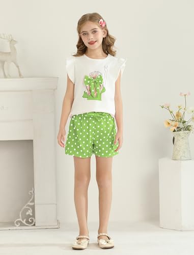 Image of Girls Summer Outfits Cute Sleeveless Top High Waisted Short Sets with Pockets Teen Girl Clothes Size 6-14 T