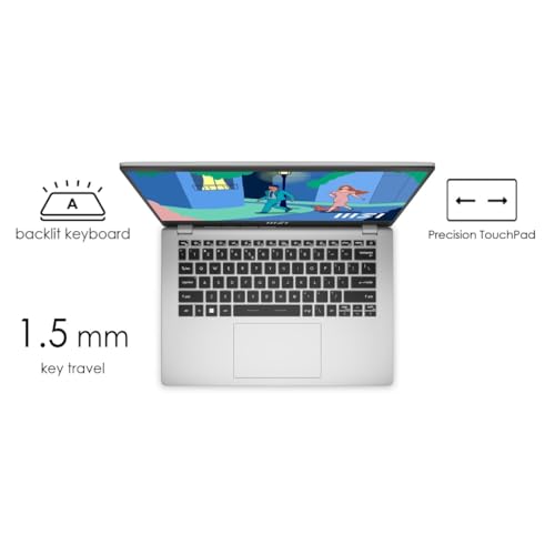 Image of MSI Modern 14, AMD Ryzen 5 7530U, 36CM FHD 60Hz Gaming Laptop (16GB /512GB NVMe SSD /Windows 11 Home, MS Office 2024 + M365 /AMD Radeon /Urban Silver /1.4Kg) C7M-104IN