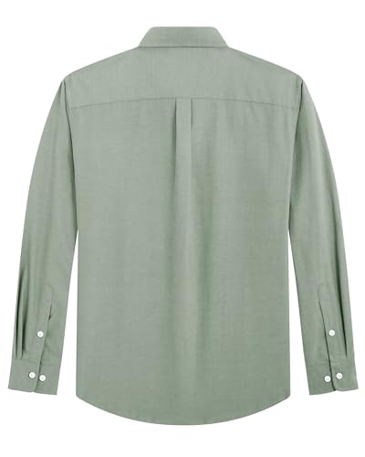 Image of J.VER Men's Oxford Shirt Solid Casual Button Down Collar Shirts Long Sleeve Dress Shirts with Pocket