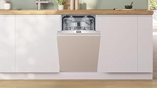 Bosch SPV6EMX09E Serie 6, Lavastoviglie Smart da incasso a scomparsa totale, 10 coperti, Cestelli personalizzabili, Motore EcoSilence Drive, Informazioni lavaggio a pavimento, 45 cm.