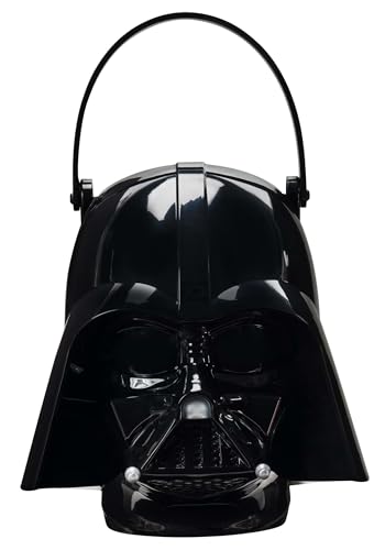 Jazwares Star Wars Darth Vader Plastic Treat Bucket - Movie Character Halloween Candy Pail Black Standard