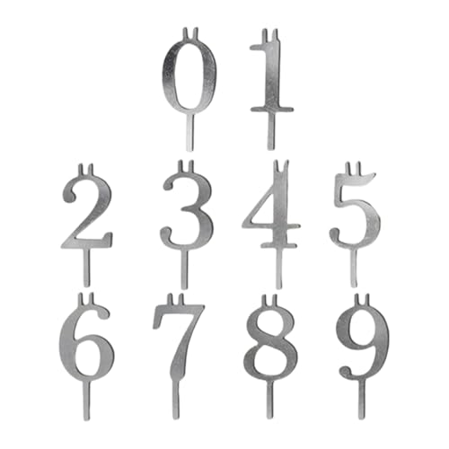 Birthday Cake Candle Holders, 0-9 Number Metal Candle Topper Set, Cakes Steady Decorative Number Holders, Perfect For Family Adults Men Women, Parties, Holidays, Bakers, Home, Indoor Celebrations Use