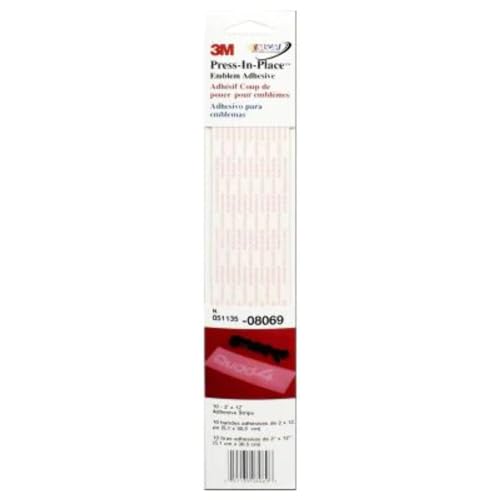 3M 08069 2 Inch x 12 Inch Press-in-Place Emblem Adhesive, Pack of 10