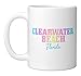 Clearwater Beach Florida FL Vintage Tie Dye Retro Vacation Ceramic Mug, White