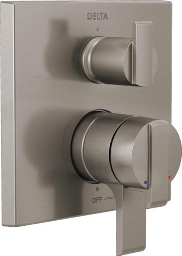 Image of Delta Modern Dual-Function Shower Handle Trim Kit with 3-Way Integrated Diverter, Brushed Nickel Shower System Valve with Diverter, Stainless T27867-SS (Valve Not Included)