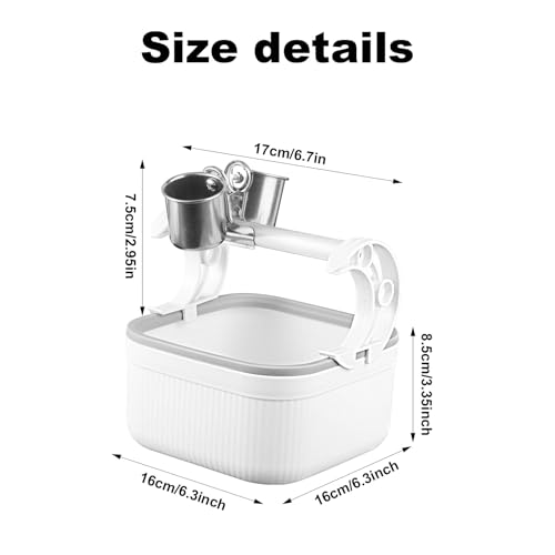 Image of Desktop Bird Stand, 6.3x6.3x3.35 Inch Portable Parrot Perches with Stainless Steel Food Cup Tabletop Play Training Rest Toilet Stand for Birds Parrots Parakeets Budgies Finches