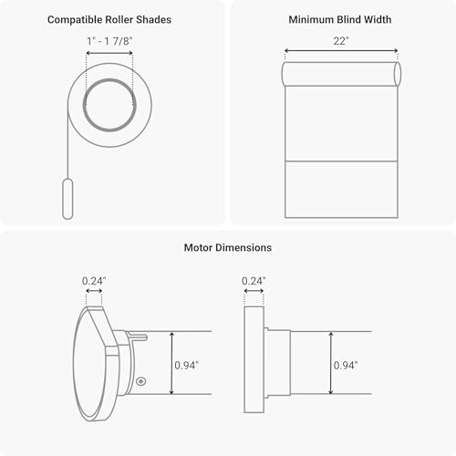 Progressive Automations Electric Roller Shade Motor Replacement Retrofit Kit - Pull Down Motorized Smart Blinds & Shades for Indoor Windows with Remote & Voice Control - Alexa & Google Home Compatible - Thumbnail 4