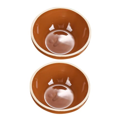 LIGIGWASH 2個 陶製スープボウル 耐熱厚手蒸し碗 家用食器 キッチン レストラン用 装飾性と実用性を兼ね備えたテーブルウェア