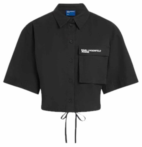 Karl Lagerfeld Jeans Short Sleeve T-Shirt Femme utility shirt en coton noir