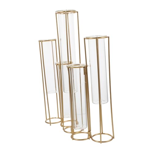 VINTORKY Jarrón Hidropónico de Tubos Flexibles con Soporte Metálico Resistente para Plantas y Flores Propagación Versátil para Decoración de Hogar Centro de Mesa para Salón y Oficina