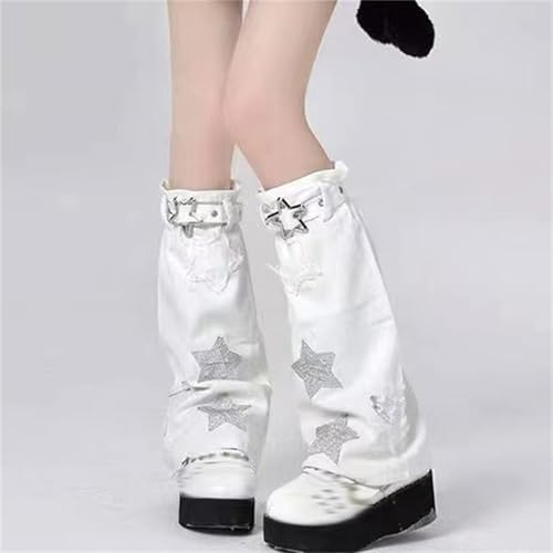 Image of Sup-Coente Gothic Flare Leg Warmers for Women Punk Goth Steampunk Y2k Emo Grunge