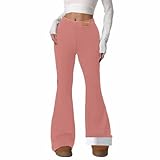 Pantalon Large Taille Haute Femme Bootcut Flare Élastique Straight Treillis Troué Clair Coloré Patchwork Motif Normale Véritable Anti Imprimés Magasin Plaquées Blue Bordeau Basique