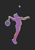 Notizbuch A5 dotted, gepunktet mit Softcover Design: Tennisspieler Vaporwave Kunst Tennis Silhouette Tennisspiel: 120 dotted (Punktgitter) DIN A5 Seiten
