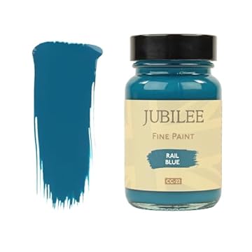 Guild Lane Jubilee Furniture Paint - Rail Blue 60ml - Multi-Surface Paint for Wood, Metal, Glass & More - Durable, Water-Based, Soft Sheen Finish - No Primer or Wax Needed