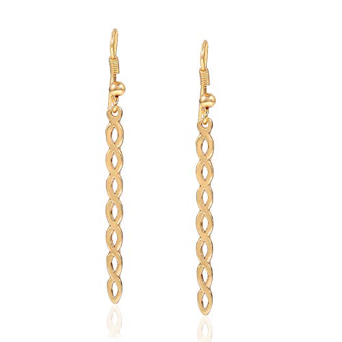 Estele Non-Precious Metal Gold Plated Spiral Twist Dangle & Dop earrings for Girls/Womens (B08CPYLFDW) Amazon Price History, Amazon Price Tracker