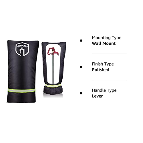 Wnatn Outdoor Faucet Cover For Winter Freeze Protection,28" L X 15"W,Outdoor Long Faucet Cover Socks For Winter,Spigot Covers Winter Insulated,Outside Large Faucet Cover Freeze Protection,1Pcs(Black) #TOP7