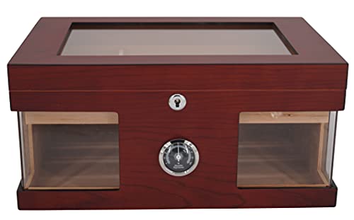 GERMANUS Humidor Truhe mit Sichtfenster Braun GERMANUS Humidor Truhe mit Sichtfenster Braun